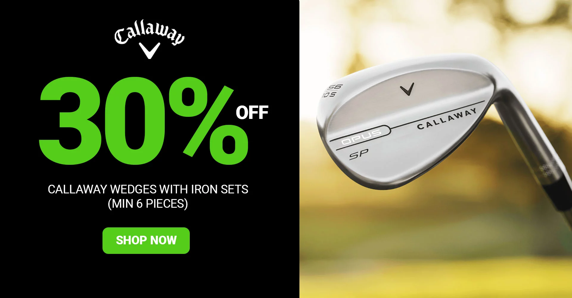Callaway 30% Off Wedges Banner