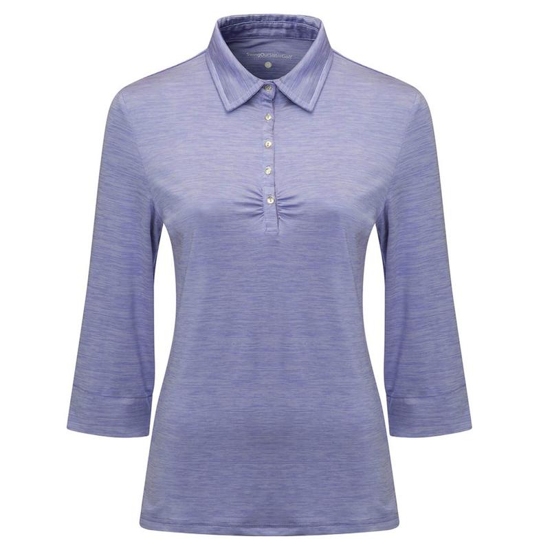Swing Out Sister Womens Alyssum Pique 3/4 Sleeve Shirt - Periwinkle - main image