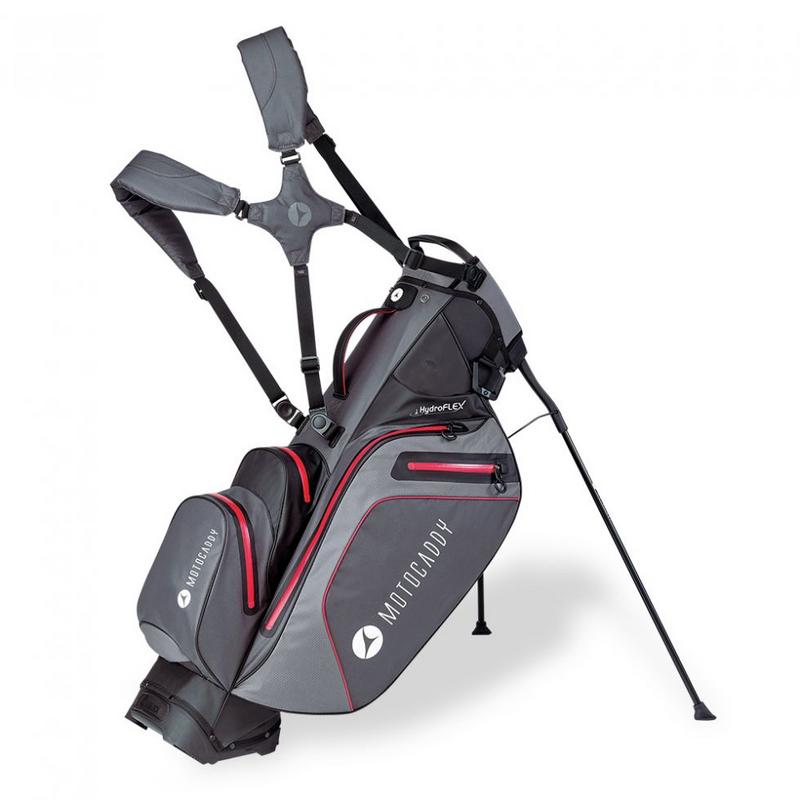 Motocaddy HydroFLEX Golf Trolley/Stand Bag - Grey/Red