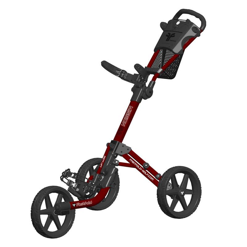 FastFold Mission-5 3 Wheel Golf Trolley - Burgundy