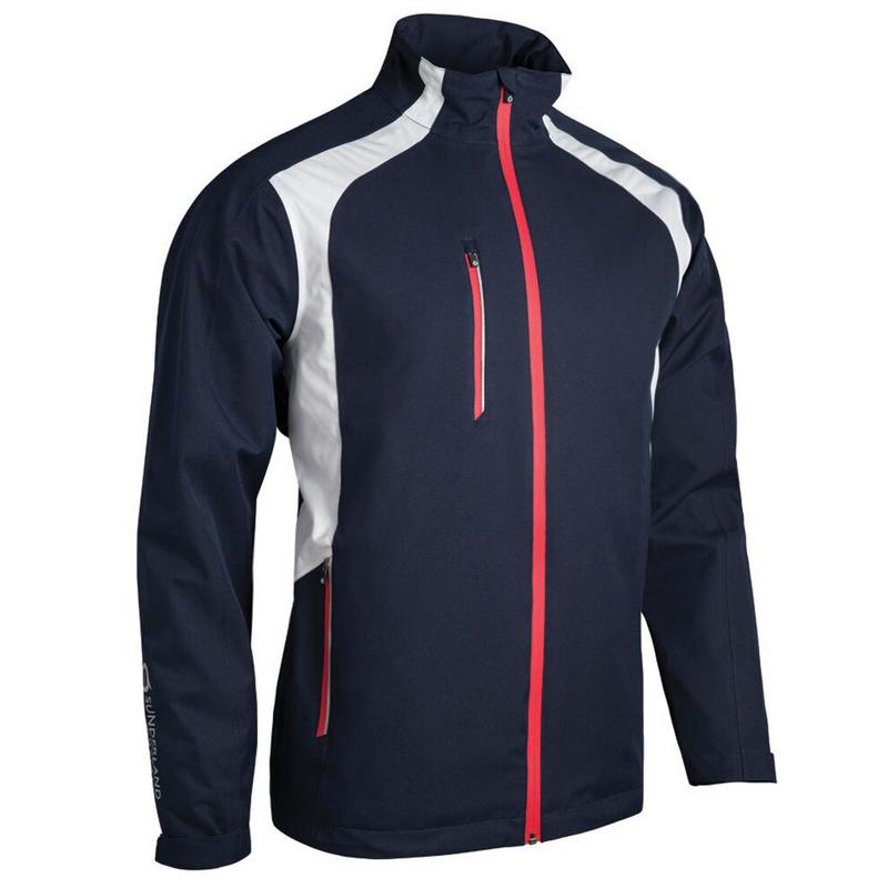 Sunderland Valberg Waterproof Golf Jacket - Navy/White/Red - main image