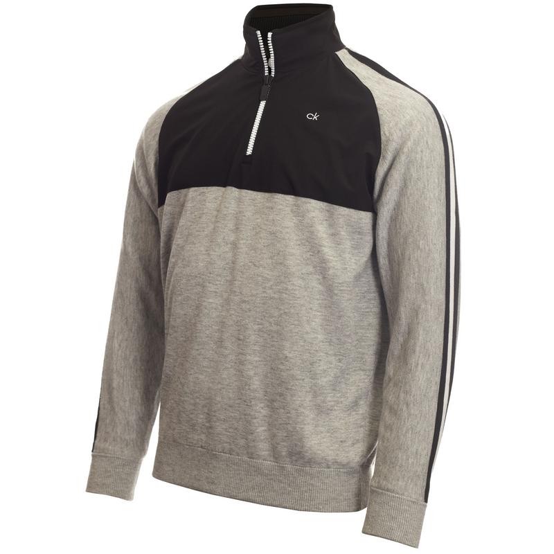 Calvin Klein Glacier Lined Half Zip Sweater - Grey Marl - main image