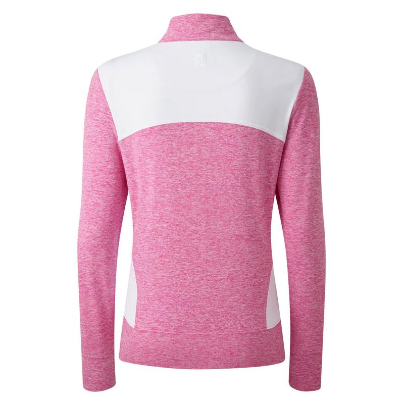 FootJoy Womens Full Zip Knit Midlayer - Heather Rose White - main image