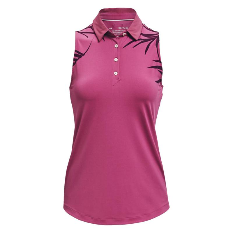 Under Armour Womens Iso-Chill Sleeveless Golf Polo - Pink - main image