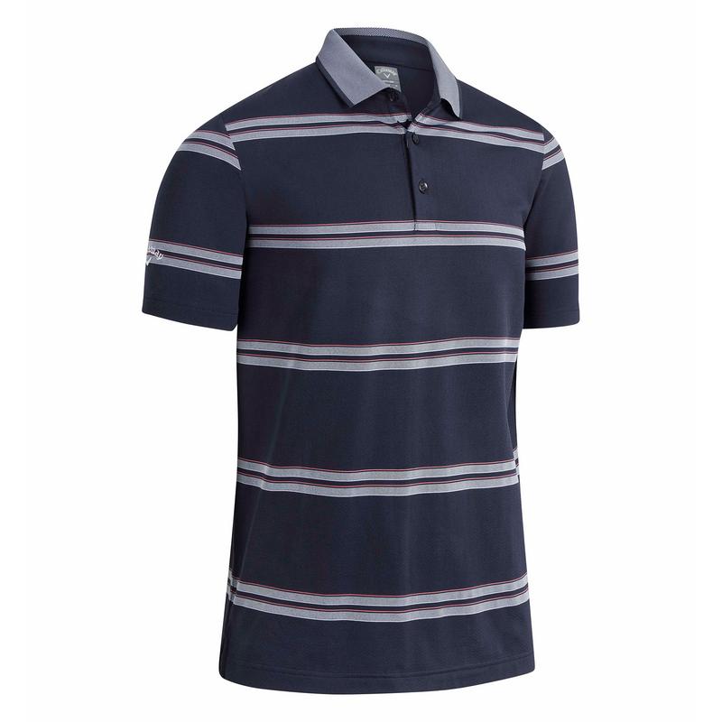 Callaway Oxford Stripe Golf Polo Shirt - Navy - main image