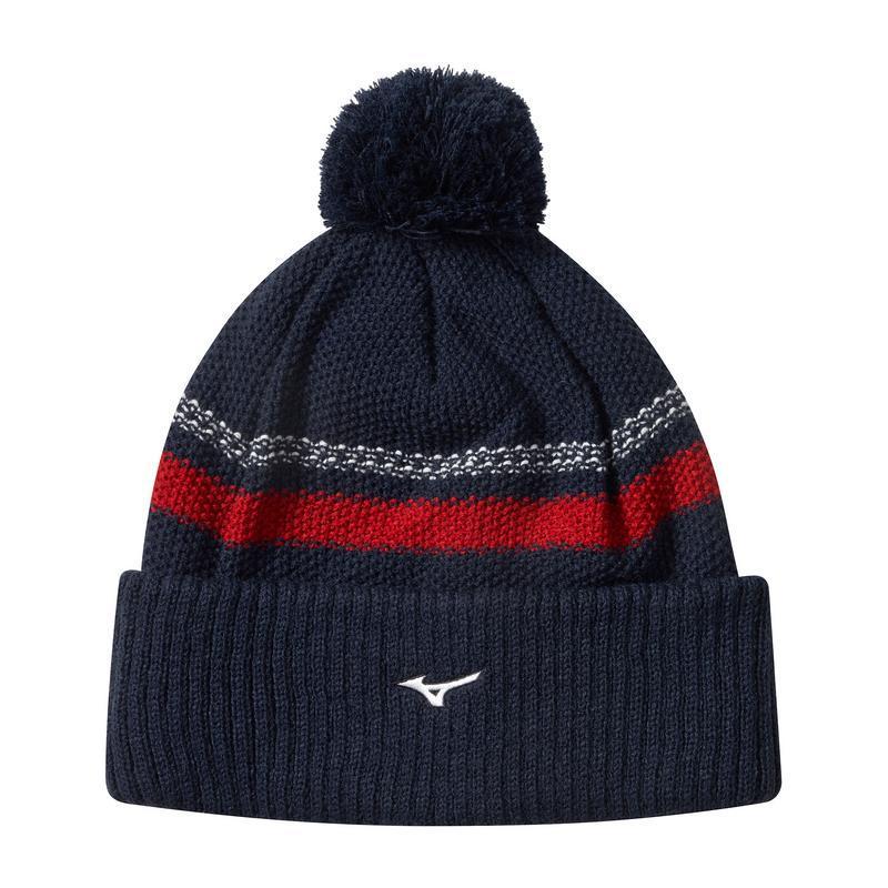 Mizuno Breathe Thermo Pom Pom Bobble Hat - Navy - main image