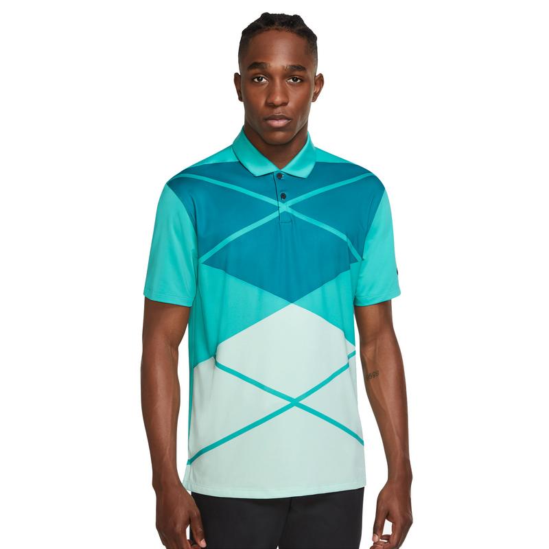 Nike Dri-Fit Vapor Argyle Print Golf Polo Shirt - Teal - main image