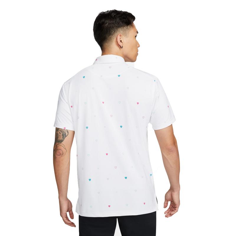 Nike Dri-Fit Player Printed Golf Polo Shirt - White/Silver - main image