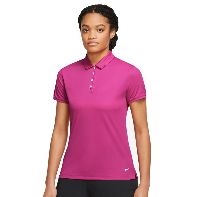 Nike Dri-Fit Victory Solid Womens Golf Polo Shirt - Pink/White - main image