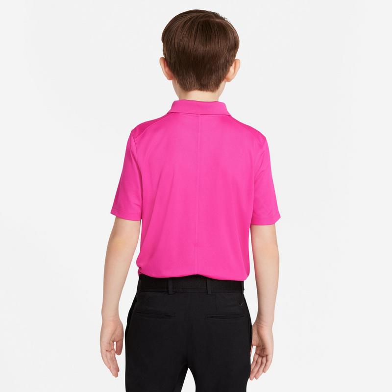 Nike Boys Dri-Fit Victory Solid Golf Polo Shirt - Pink/White
