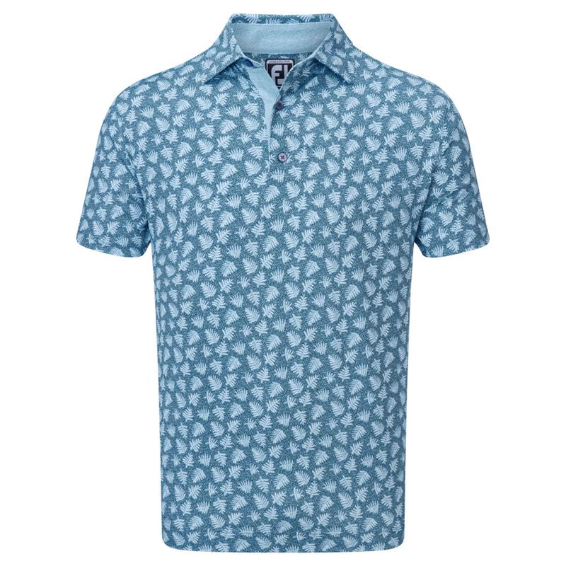 FootJoy Shadow Palm Print Pique - Navy/Dust Blue - main image