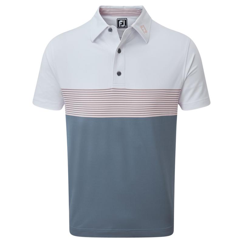 FootJoy Colourblock Pique Shirt - White/Graphite/Quartz - main image