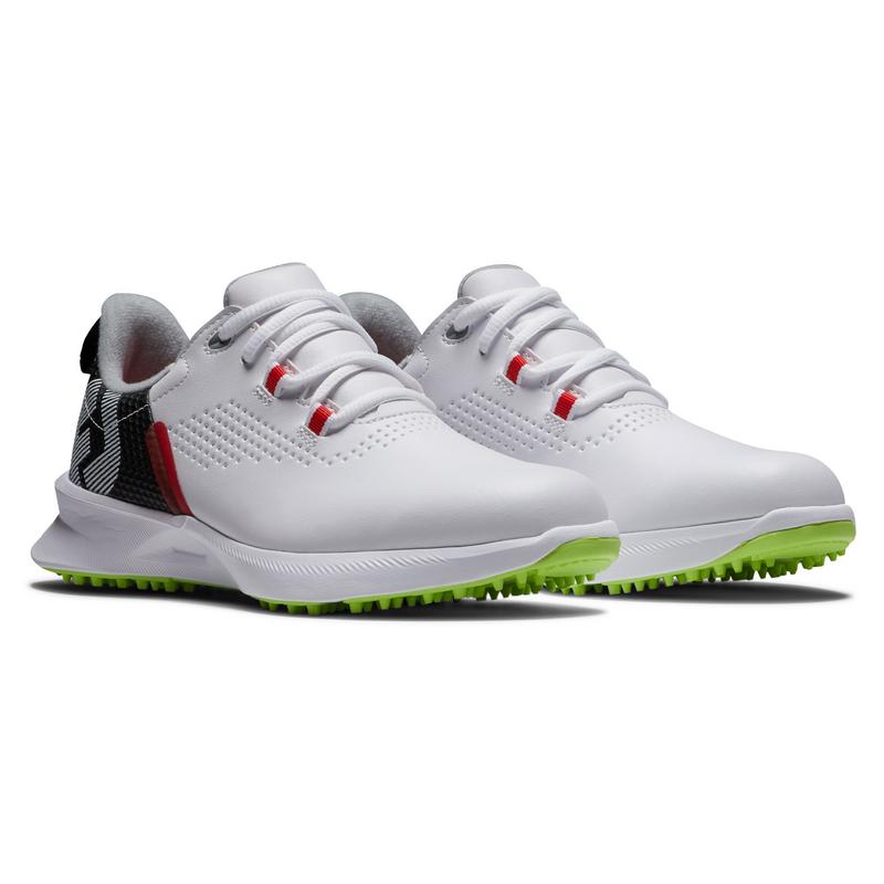 FootJoy Junior Fuel Golf Shoes - White/Black/Lime - main image