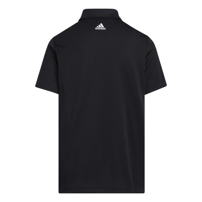 adidas Boys 3 Stripe Golf Polo Shirt - Black - main image