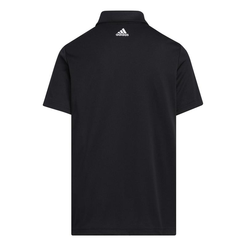 adidas Boys 3 Stripe Golf Polo Shirt - Black - main image