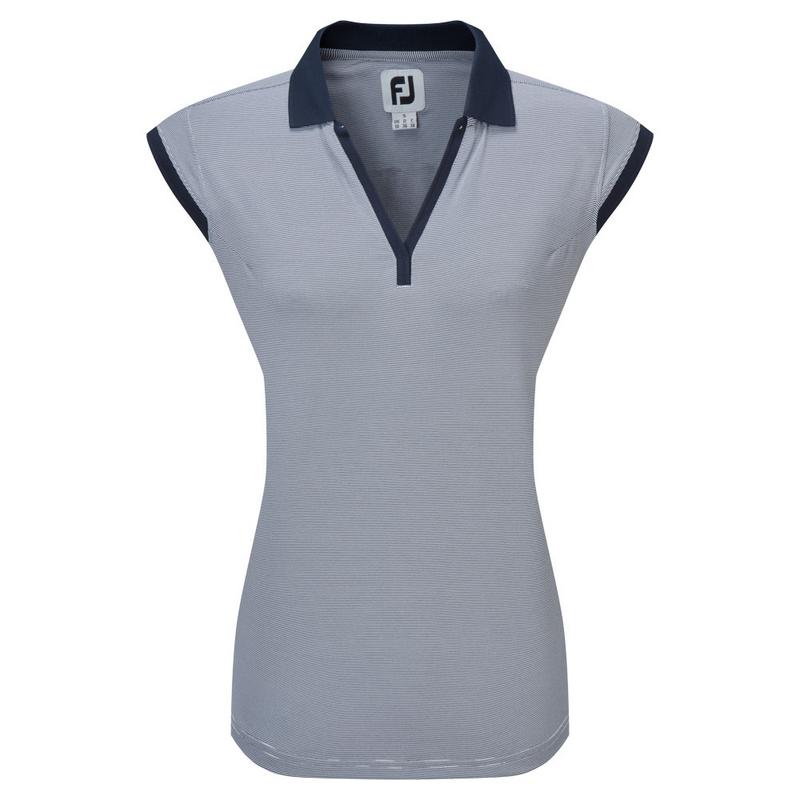 FootJoy Womens End on End Stripe Lisle Golf Polo Shirt - main image