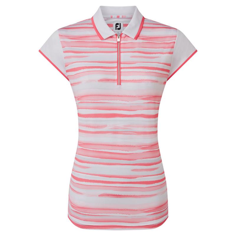 FootJoy Womens Cap Sleeve Colour Block Lisle Golf Polo Shirt - main image