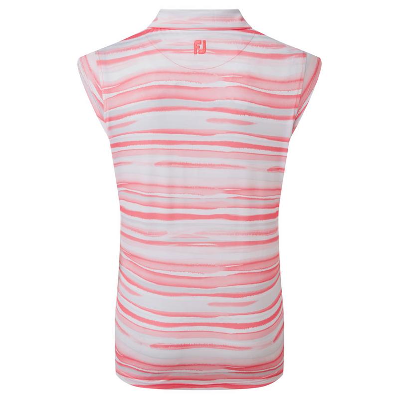 FootJoy Womens Cap Sleeve Watercolour Print Lisle Golf Polo Shirt - main image