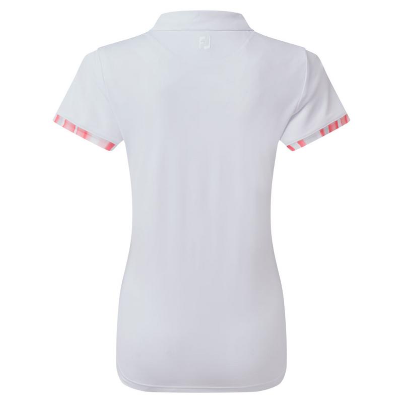 FootJoy Womens Watercolour Trim Pique Golf Polo Shirt - White - main image