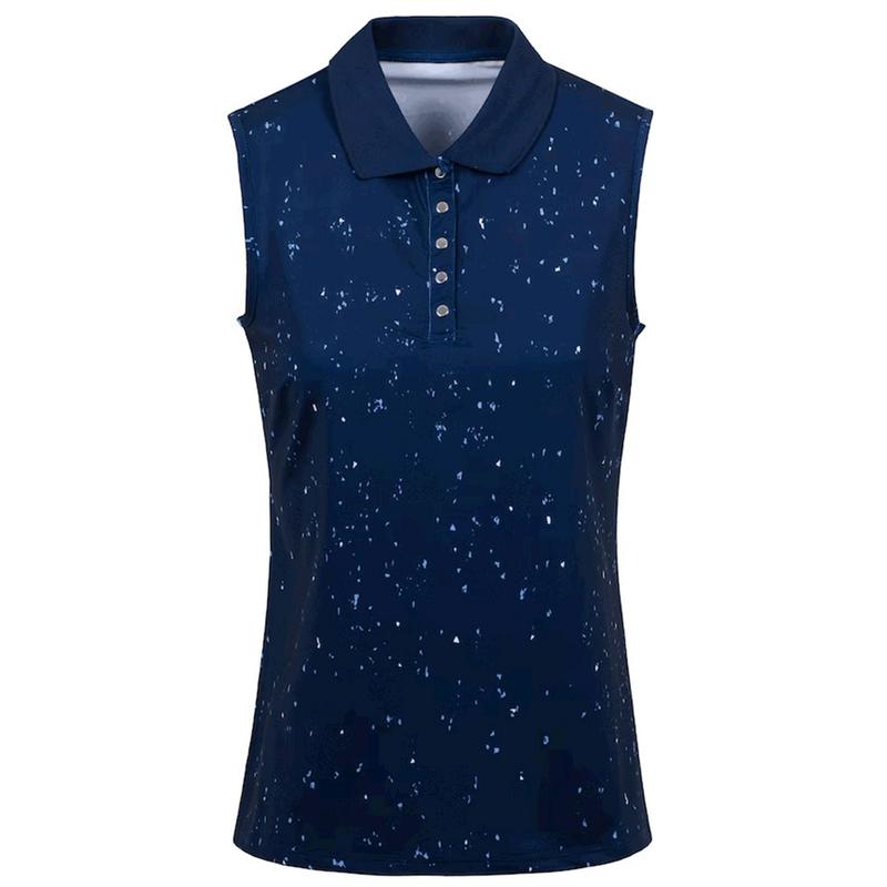 Rohnisch Direction Sleeveless Golf Polo Shirt Navy Click Golf