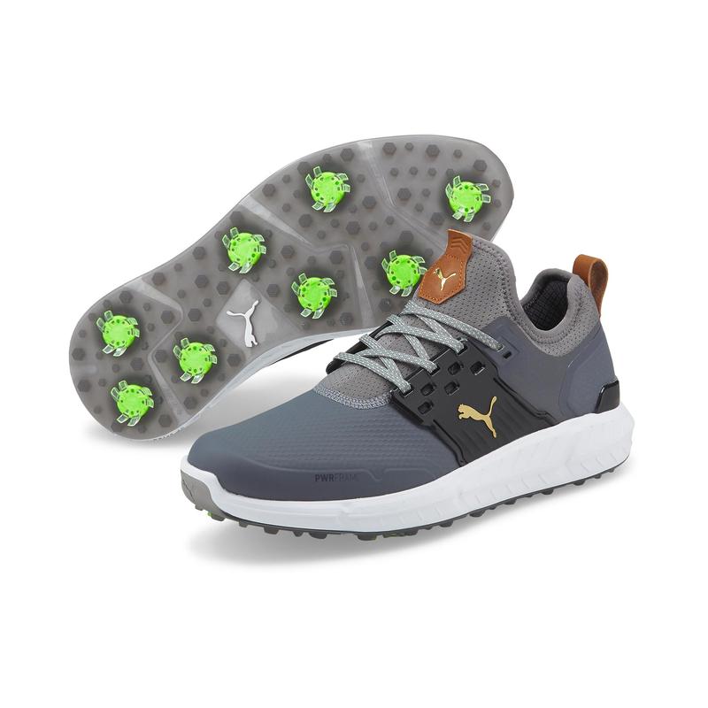 Puma Ignite Articulate Golf Shoes - Grey/Gold - main image