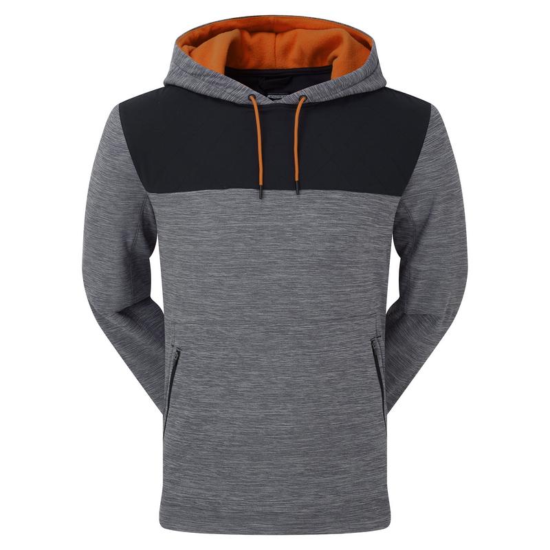 FootJoy Thermal Golf Hoodie Sweater - Charcoal Spacedye/Black/Orange - main image