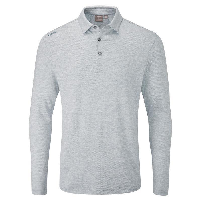 Ping Angus Long Sleeve Golf Polo Shirt - Scuba Blue - main image