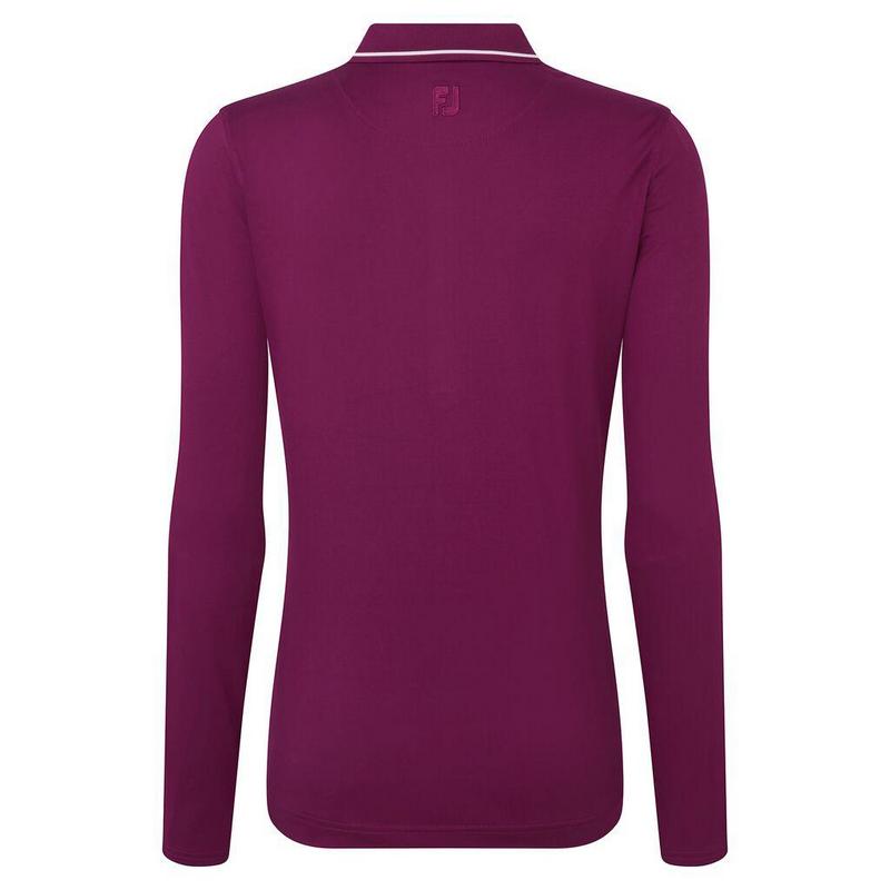 FootJoy Ladies Thermal Long Sleeve Golf Polo Shirt - Red