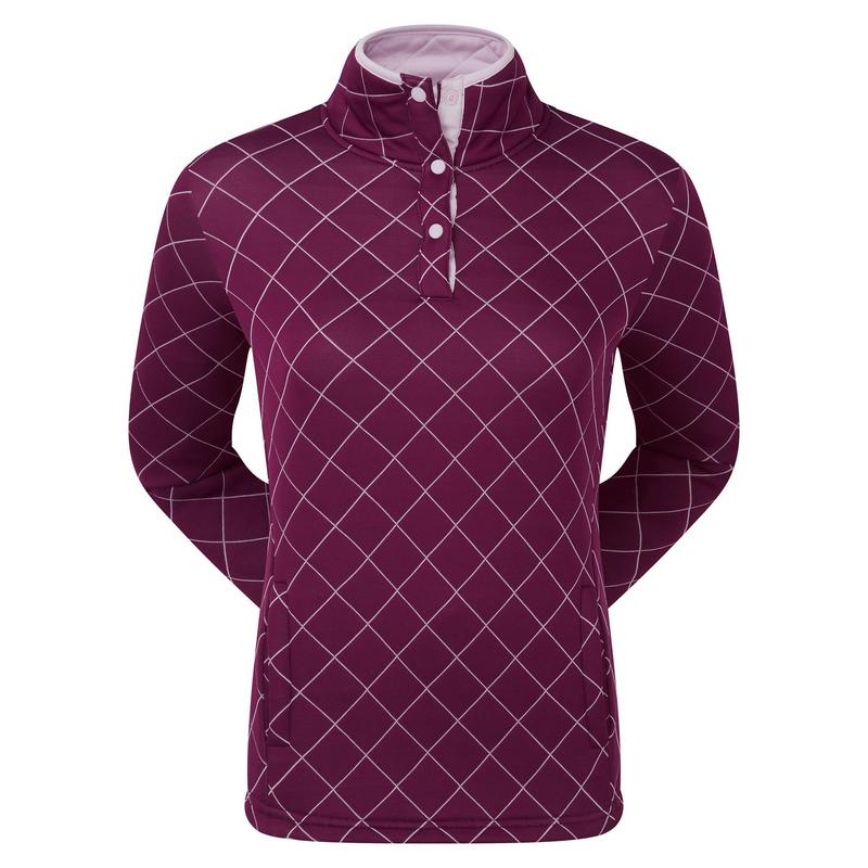 FootJoy Ladies Jersey Quilted Golf Mid Layer Sweater - Red - main image