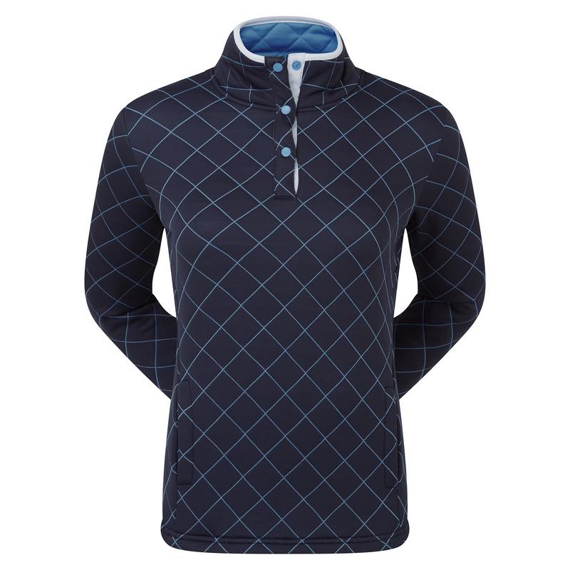 FootJoy Ladies Jersey Quilted Golf Mid Layer Sweater - Navy - main image