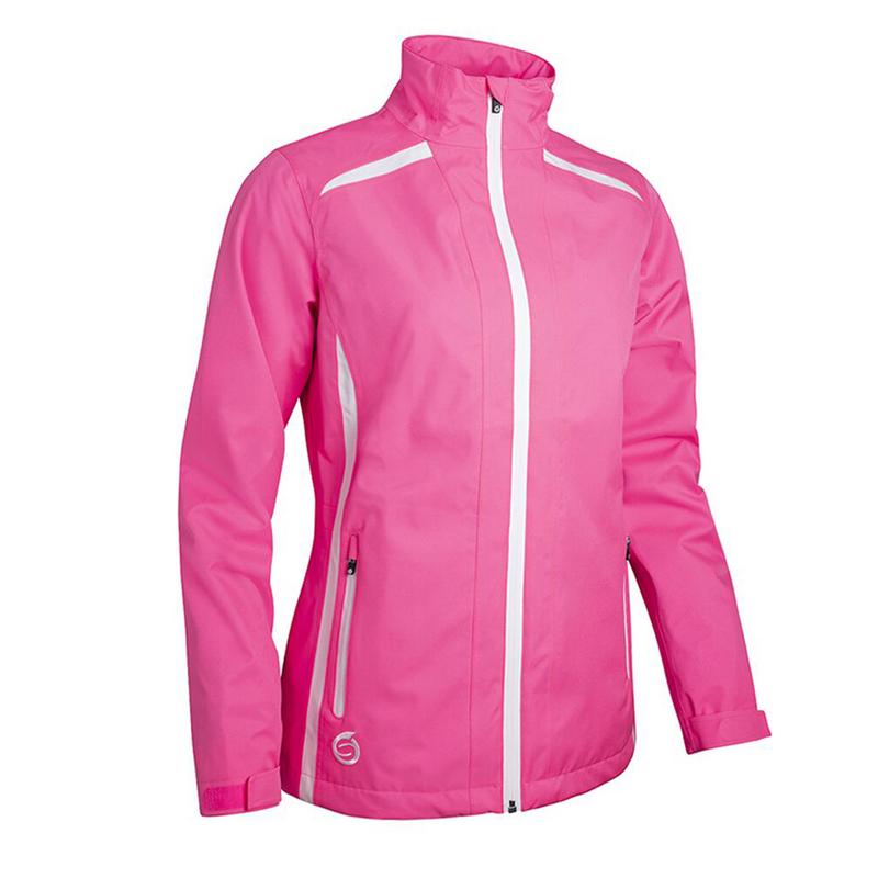 Sunderland Ladies Killy Waterproof Golf Jacket - Solar Pink/White - main image
