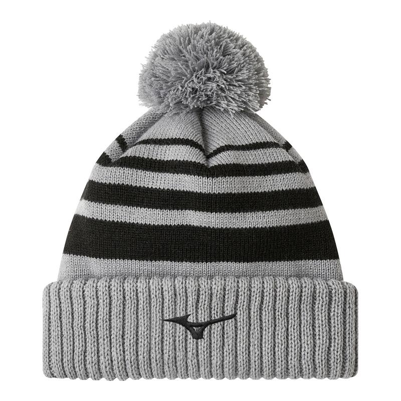 Mizuno Breathe Thermo Pom Pom Beanie Hat - Grey - main image