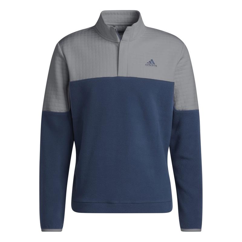 adidas DWR 1/4 Zip Golf Sweater - Grey Three/Crew Navy - main image