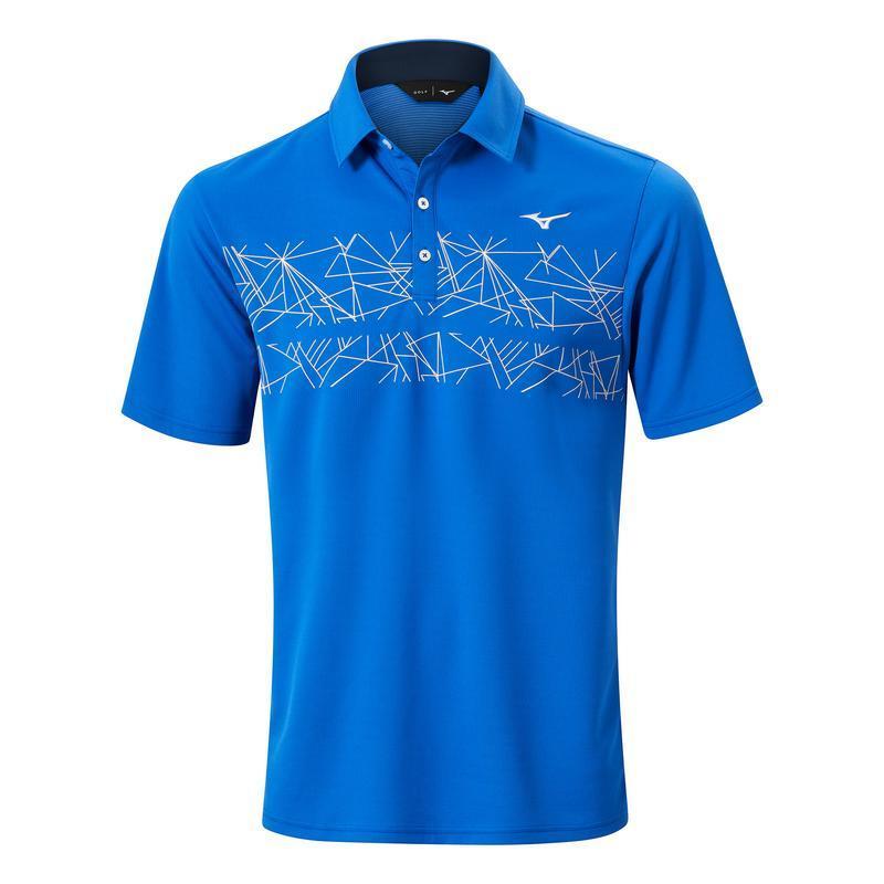 Mizuno Breath Thermo Graphic Golf Polo - Blue - main image