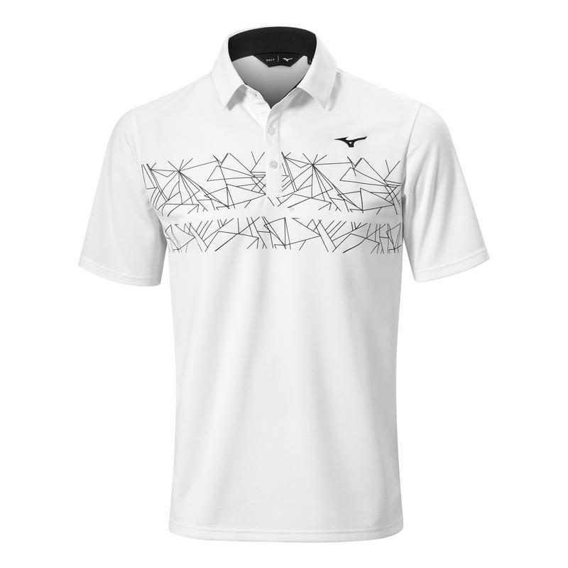 Mizuno Breath Thermo Graphic Golf Polo - White - main image