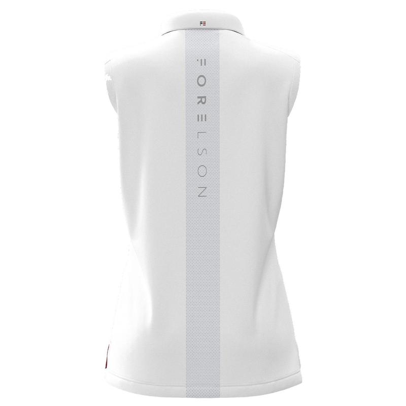 Forelson Stow Ladies Button Sleeveless Golf Polo Shirt - White - main image