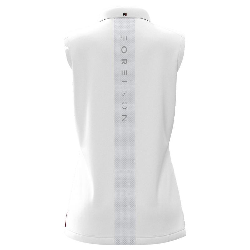 Forelson Stow Ladies Button Sleeveless Golf Polo Shirt - White
