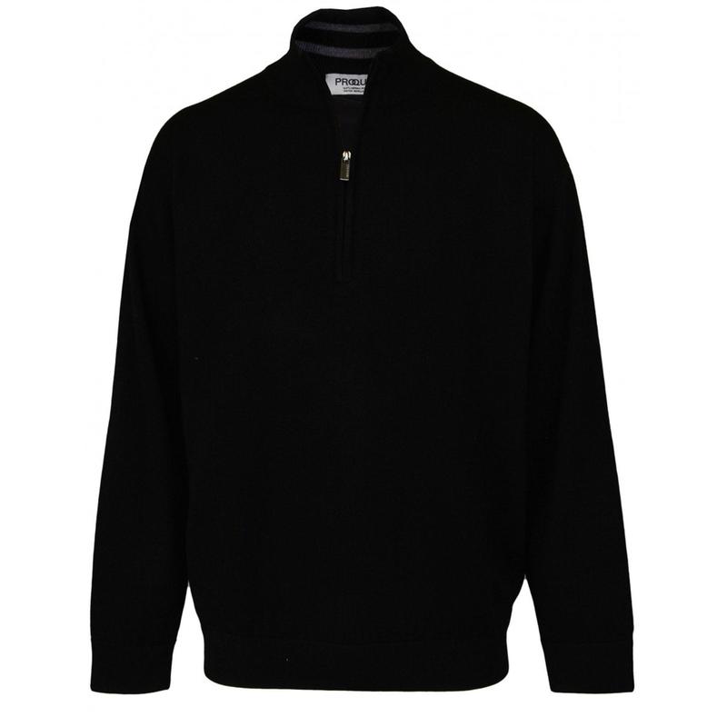 ProQuip Merino Lined Zip Neck Golf Sweater Black