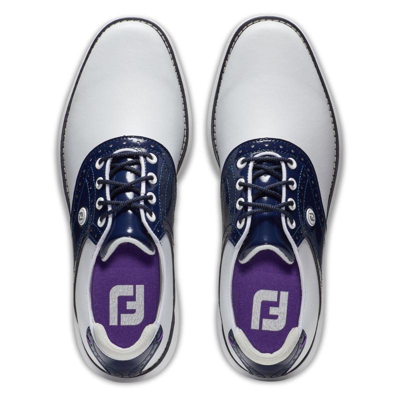 Footjoy Traditions Spikeless Women's Golf Shoe - White/Navy - main image