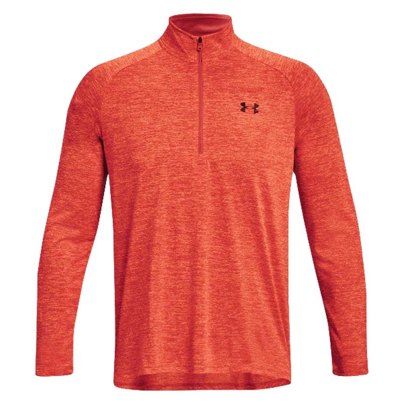 Under Armour Tech 2.0 Half Zip Long Sleeve Golf Top - After Burn - main image