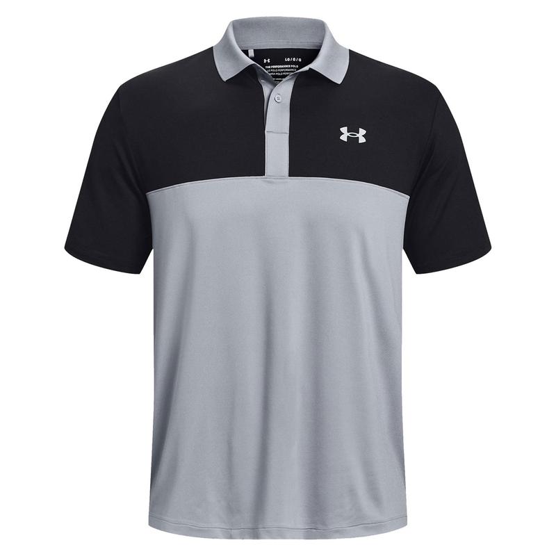 Under Armour Performance 3.0 Colourblock Golf Polo Shirt - Steel Grey - main image