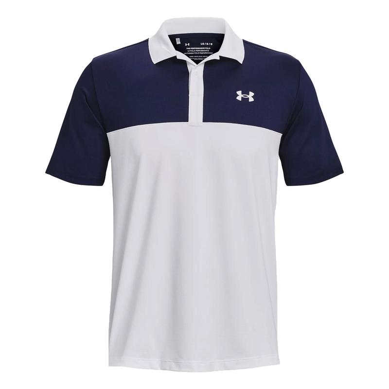 Under Armour Performance 3.0 Colourblock Golf Polo Shirt - White - main image