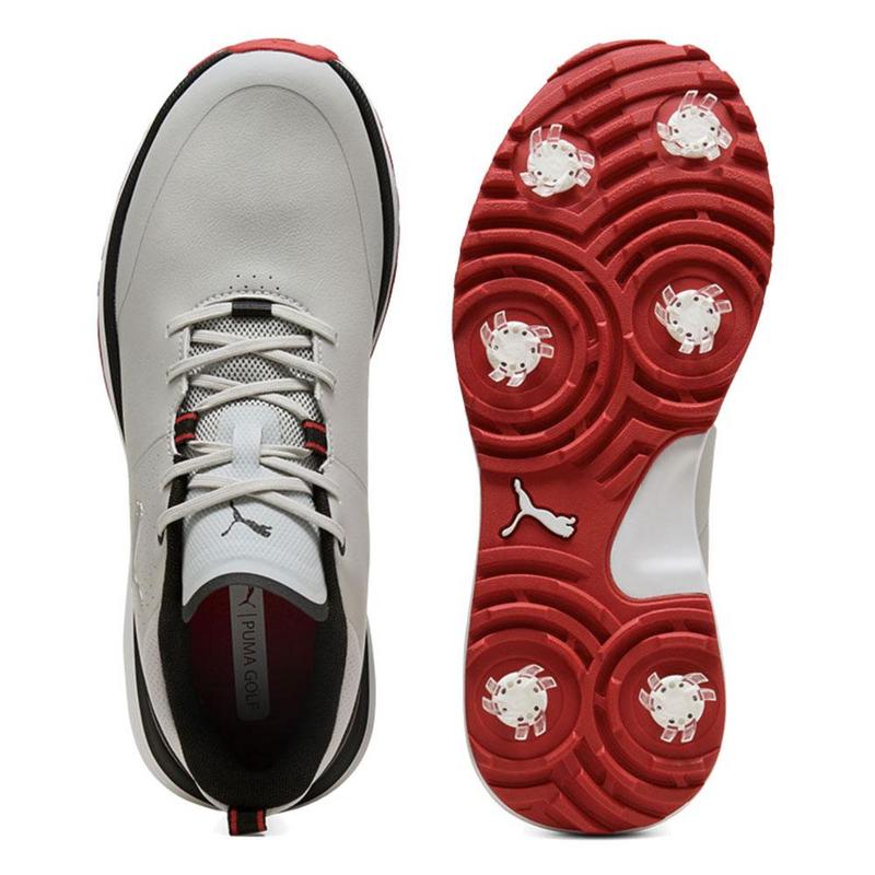 Puma Fusion Grip ST Golf Shoes -  Ash Grey/Puma Black/Candy Apple - main image
