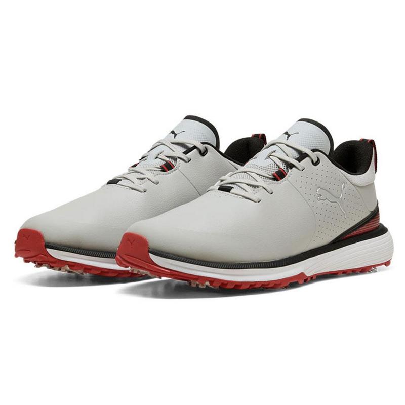 Puma Fusion Grip ST Golf Shoes -  Ash Grey/Puma Black/Candy Apple - main image