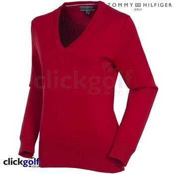 Tommy Hilfiger Ingrid V-Neck Golf Sweater - Chili - main image