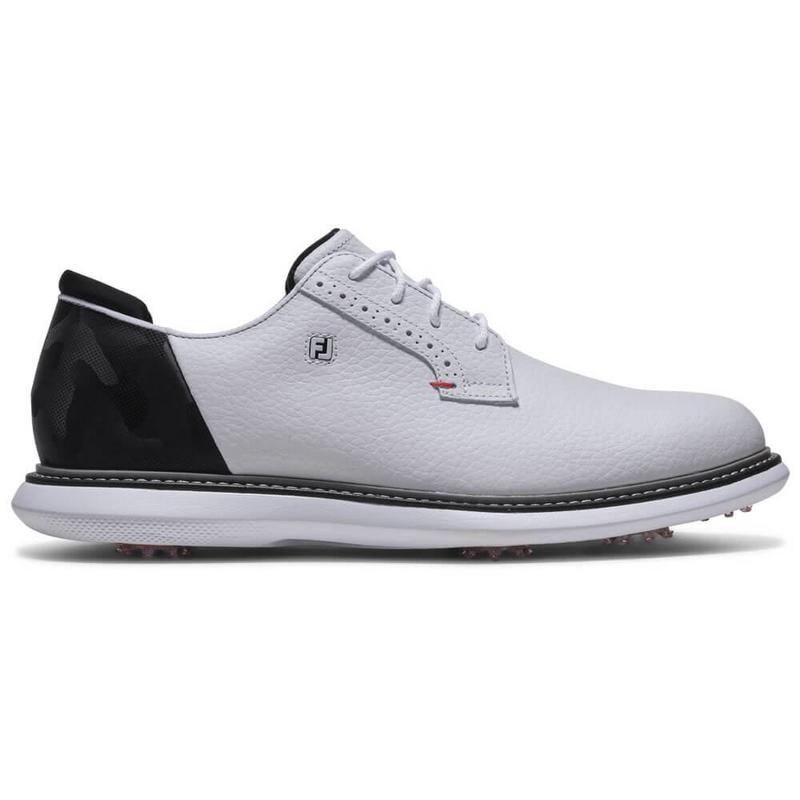 FootJoy Traditions Blucher Golf Shoes - White/Black/Red