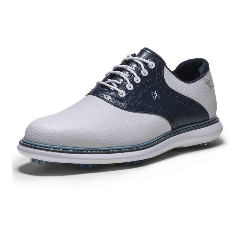 FootJoy Traditions Golf Shoes - White/Navy/Blue - main image