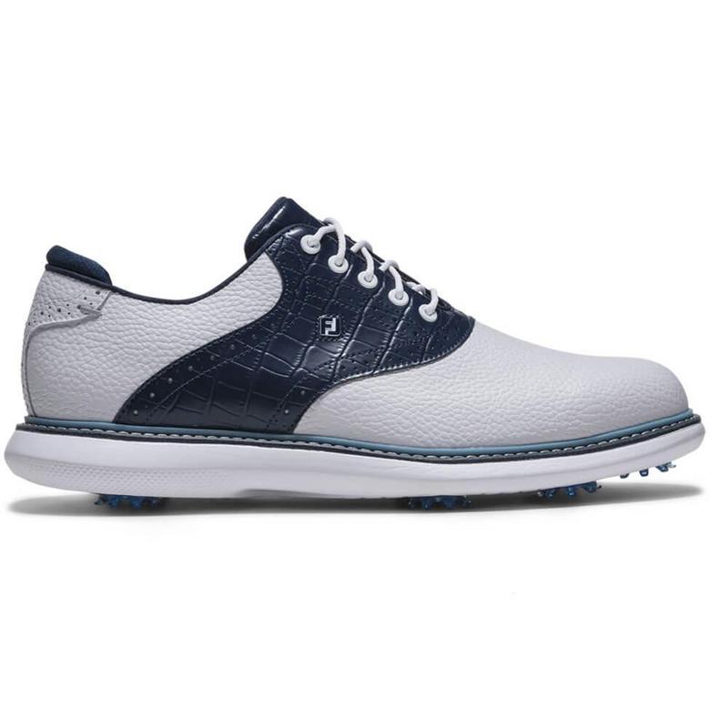 Footjoy Traditions Golf Shoes - White/Navy/Blue