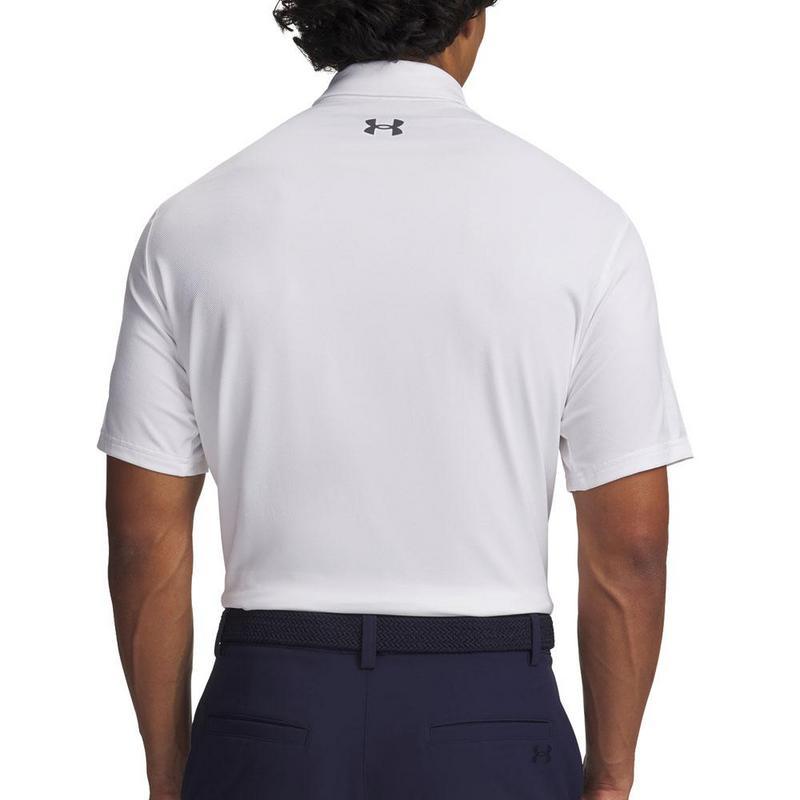 UA Matchplay Golf Polo Shirt - White/Pitch Grey - main image