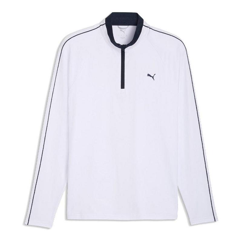 Pure 3.0 1/4 Zip Golf Sweater - White Glow/Deep Navy